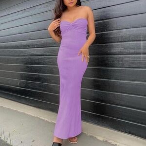 Purple Strapless Bodycon Dress for Prom